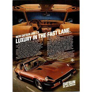 1981 Datsun 280-ZX 280ZX T Top Leather Vintage Print Ad Classic Car 80s Wall Art